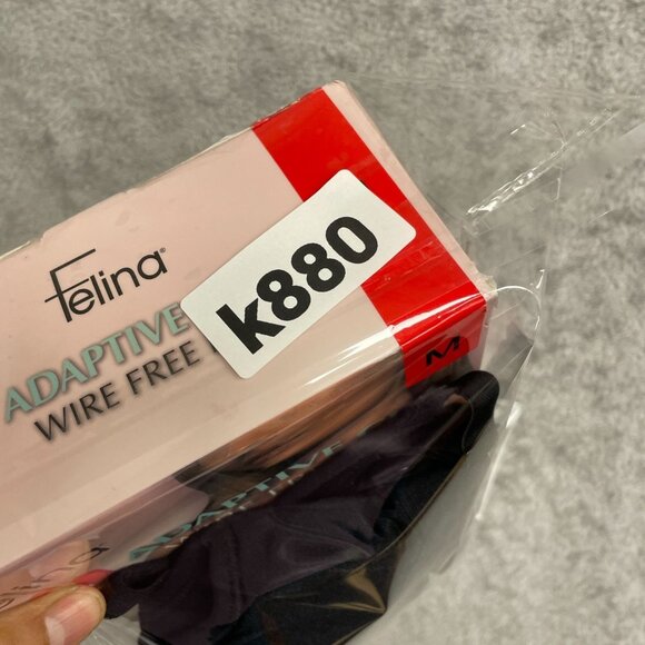 NEW 3 Pack Felina Adaptive Cup Women's M Wire Free Bra 2 Black, 1 Nude - Picture 8 of 8